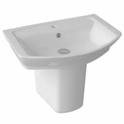 Hudson Reed Maya Basin 1TH + Semi Pedestal (3 Size Options) -Cheap Basins Store UABSP d2 460