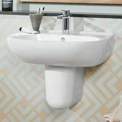 Villeroy and Boch O.novo 1TH Basin + Semi Pedestal