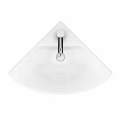 Venice Modern Corner Basin + Pedestal (1 Tap Hole) -Cheap Basins Store VCRNBP D4 460