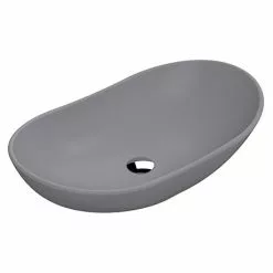 Venice Matt Grey Oval Counter Top Basin - 615 x 360mm
