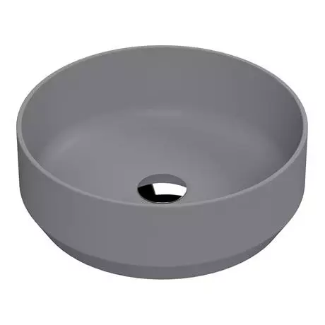 Venice Matt Grey Round Counter Top Basin - 350mm Diameter 2 Venice Matt Grey Round Counter Top Basin - 350mm Diameter - Image 2
