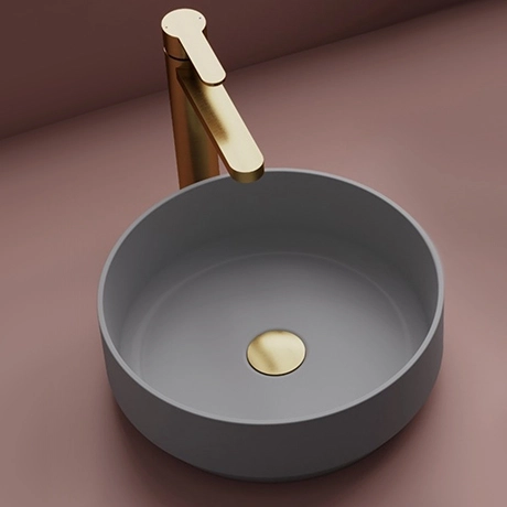 Venice Matt Grey Round Counter Top Basin - 350mm Diameter 1 Venice Matt Grey Round Counter Top Basin - 350mm Diameter