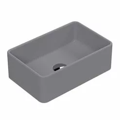 Venice Matt Grey Rectangular Counter Top Basin - 365 x 235mm