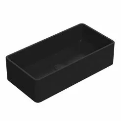 Venice Matt Black Rectangular Counter Top Basin - 465 x 235mm