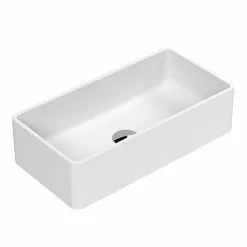 Venice Matt White Rectangular Counter Top Basin - 465 x 235mm