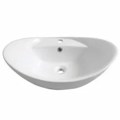 Faro Oval Counter Top Basin with Mono Basin Mixer (590 x 395mm) -Cheap Basins Store VES010 TAP d4 460