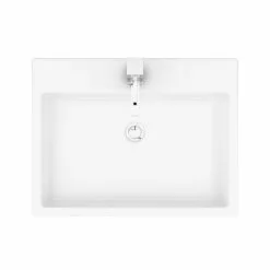 Kyoto Large Rectangular 600 x 460mm 1TH Wall Hung Basin -Cheap Basins Store VES132 n d2 460