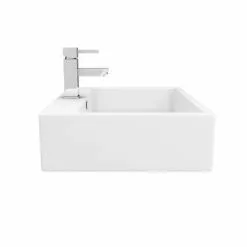 Kyoto Large Rectangular 600 x 460mm 1TH Wall Hung Basin -Cheap Basins Store VES132 n d3 460