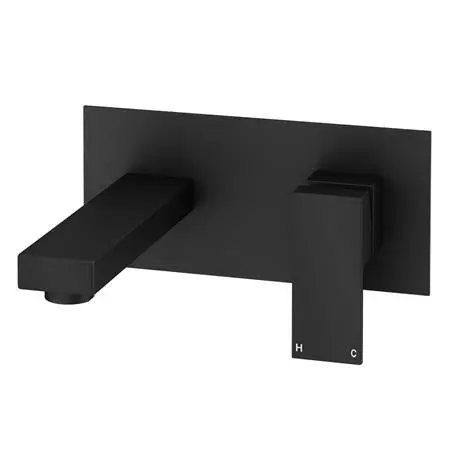 Arezzo Square Black Wall Mounted Basin Tap + 410 x 410mm Counter Top Basin 2 Arezzo Square Black Wall Mounted Basin Tap + 410 x 410mm Counter Top Basin - Image 2