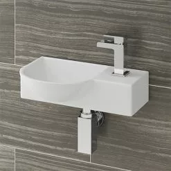 Valencia Wall Hung Basin (400mm Wide - Gloss White)