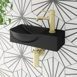 Valencia Wall Hung Basin (400mm Wide - Matt Black)