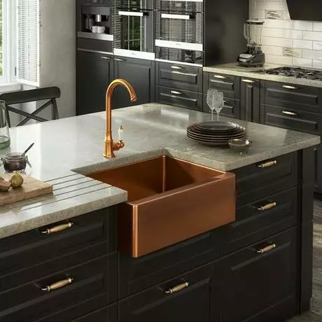 Venice Brushed Copper Belfast Stainless Steel Kitchen Sink + Waste 2 Venice Brushed Copper Belfast Stainless Steel Kitchen Sink + Waste - Image 2