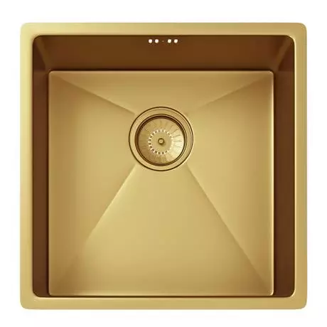 Venice 1.0 Bowl Brushed Gold Inset or Undermount Stainless Steel Kitchen Sink + Waste 2 Venice 1.0 Bowl Brushed Gold Inset or Undermount Stainless Steel Kitchen Sink + Waste - Image 2