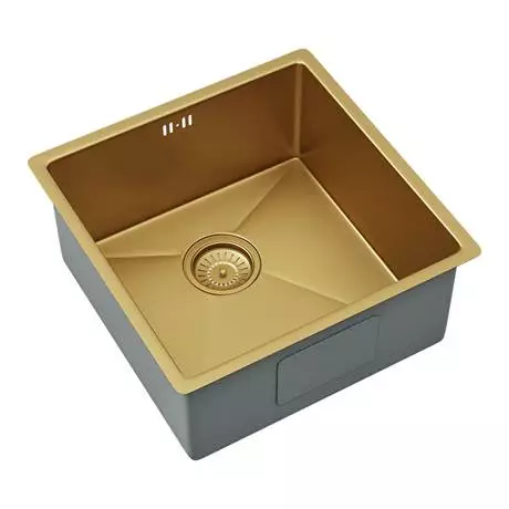 Venice 1.0 Bowl Brushed Gold Inset or Undermount Stainless Steel Kitchen Sink + Waste 3 Venice 1.0 Bowl Brushed Gold Inset or Undermount Stainless Steel Kitchen Sink + Waste - Image 3