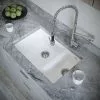 Venice 1.5 Bowl Matt White Undermount Composite Kitchen Sink