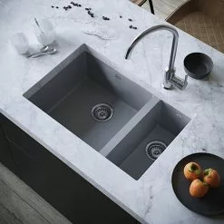 Venice 1.5 Bowl Matt Grey Undermount Composite Kitchen Sink