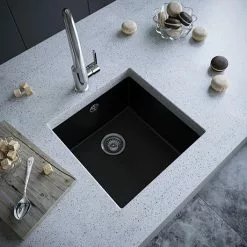 Venice 1.0 Bowl Matt Black Undermount Composite Kitchen Sink