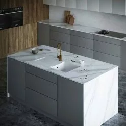 Venice 1.0 Bowl Matt White Composite Kitchen Sink + Chrome Waste 8 Venice 1.0 Bowl Matt White Composite Kitchen Sink + Chrome Waste -Cheap Basins Store VSNK101 D3 460