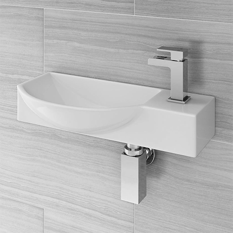 Valencia 500mm Mini Wall Hung Ceramic Basin 1 Valencia 500mm Mini Wall Hung Ceramic Basin