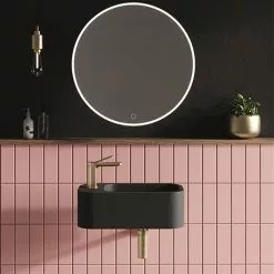 Crosswater Popolo 480 x 250mm (1TH) Wall Hung Cloakroom Basin - Matt Black