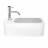 Crosswater Popolo 480 x 250mm (1TH) Wall Hung Cloakroom Basin - Matt White