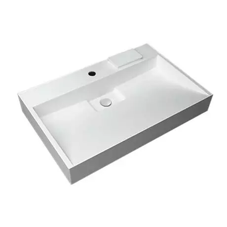 Arezzo 500mm Wall Mounted / Countertop Stone Resin Basin with Hidden Waste Cover 2 Arezzo 500mm Wall Mounted / Countertop Stone Resin Basin with Hidden Waste Cover - Image 2