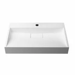 Arezzo 600mm Wall Mounted / Countertop Stone Resin Basin with Hidden Waste Cover 7 Arezzo 600mm Wall Mounted / Countertop Stone Resin Basin with Hidden Waste Cover -Cheap Basins Store WMC6PMB d3 460