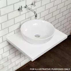 600 x 450mm White Shelf with Nouvelle Semi-Oval Basin 5 600 x 450mm White Shelf with Nouvelle Semi-Oval Basin -Cheap Basins Store WSVES131 d2 460