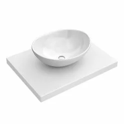 600 x 450mm White Shelf with Casca Basin